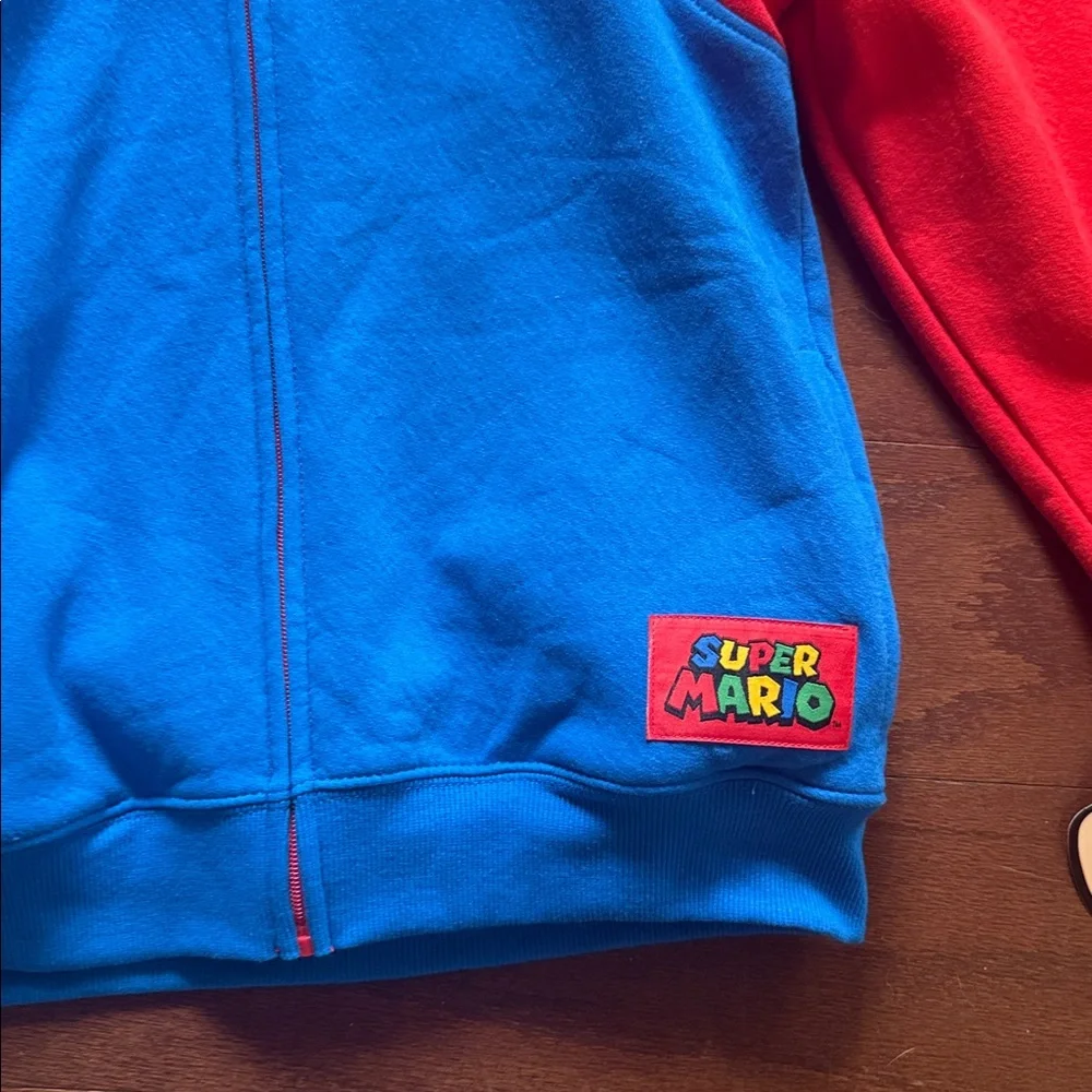 Super Mario Red and Blue Hoodie - Picture 2 of 9